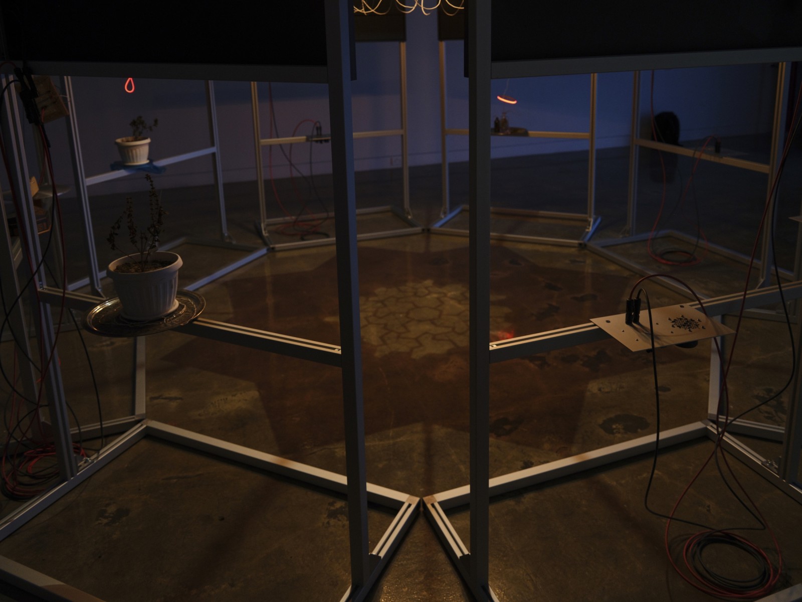 Haroon Mirza, Everything Was, Is and Always Will Be, installation view, Fire Station, 2026.