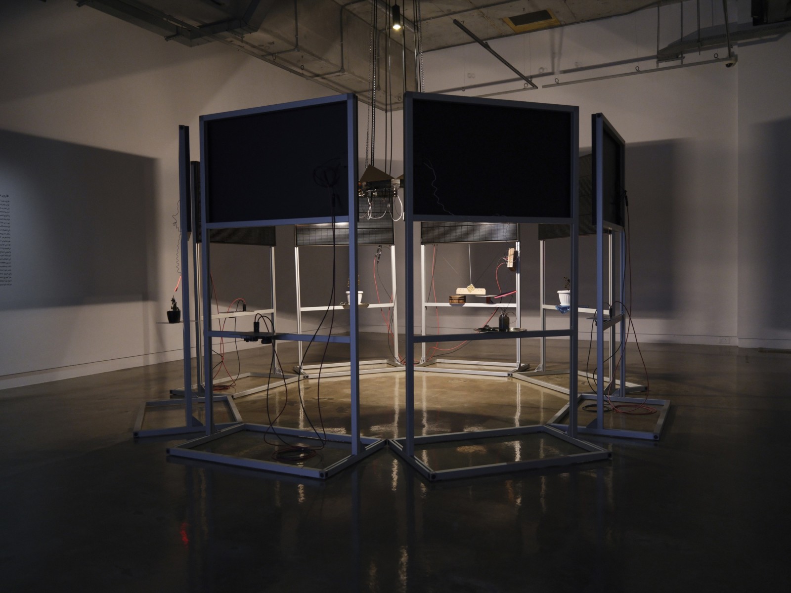 Haroon Mirza, Everything Was, Is and Always Will Be, installation view, Fire Station, 2026.